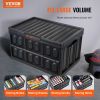 VEVOR Collapsible Storage Bins with Lids, 45L 3 Packs, Folding Plastic Stackable Utility Crates with Handles, Large Heavy Duty Containers for Clothes
